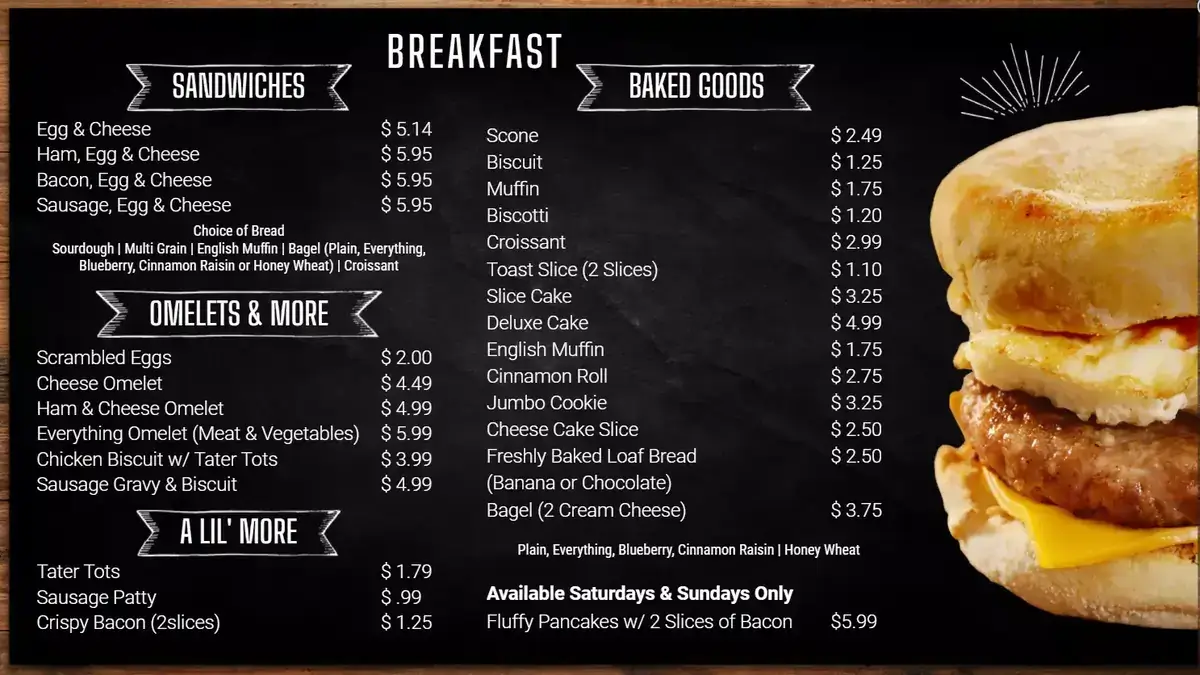 Halifax Health digital signage menu board breakfast example from Reach Media Network